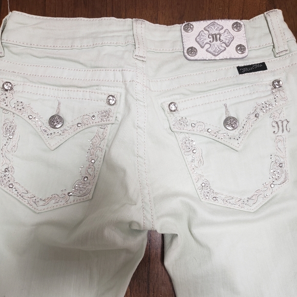 Miss me honey dew melon color jeans 28 - Picture 1 of 10